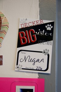 "Big sisters" will be indicated by name tags outside of their door. Photo by: Megan Hartman