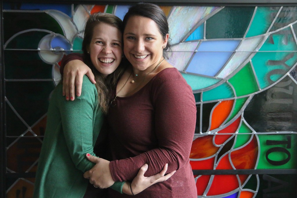 Ruth Anna Housand and Brittany Kertez posed for a picture after the retreat.