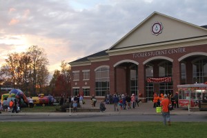 Community members gather at the Tucker Student Center to participate in Octoberfest. Photo by: Hannah Haggerty