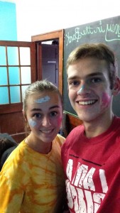 Megan White (left) and Christian Jessup (right) after helping paint. Courtesy of Megan White. 