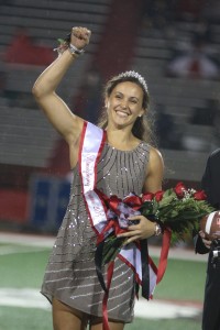 Meredith Byl was crowned this year's Homecoming Queen during halftime. Photo by Megan Hartman. 