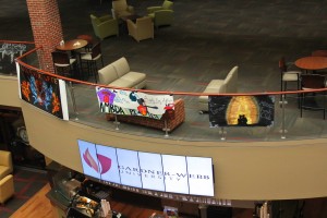 Gardner-Webb clubs and organizations designed banners with the theme of "happily ever after." All entries were hung in the Tucker Student Center during homecoming week. Photo by Isaiah Johnson. 