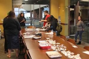 Students taste tested the variations of fudge during the competition that took place in the Tucker Student Center. Photo by Hannah Haggerty. 